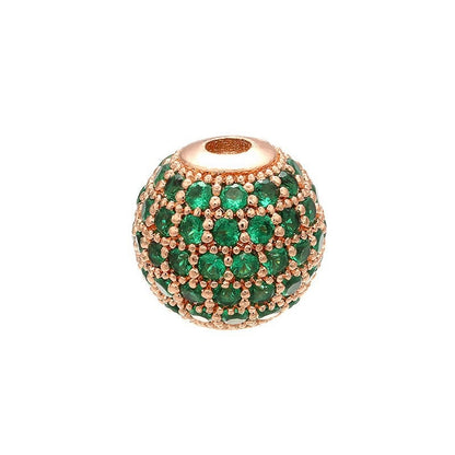 High Quality Brass Cubic Zirconia Round Spacer Beads 6mm/8mm/10mm