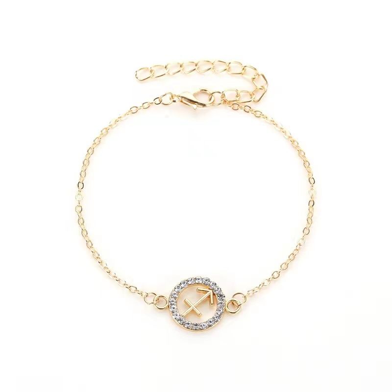Zodiac Signs CZ Gold Color Bracelets for Everyday Wear