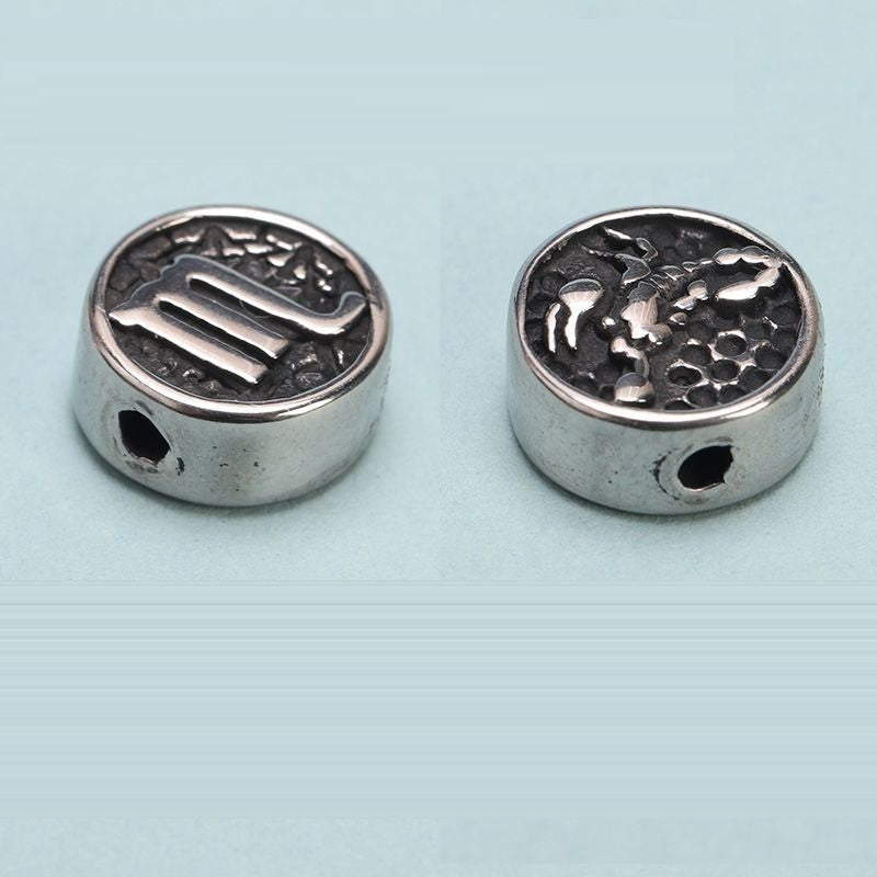 Zodiac Sign Silver Color Spacer Finding for DIY Jewelry Making 10Pcs Set 10x10mm