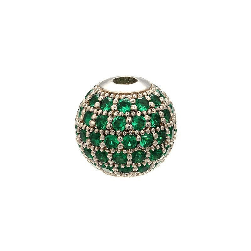 High Quality Brass Cubic Zirconia Round Spacer Beads 6mm/8mm/10mm