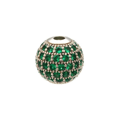 High Quality Brass Cubic Zirconia Round Spacer Beads 6mm/8mm/10mm