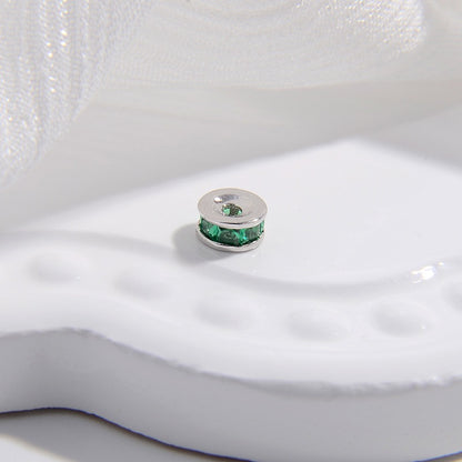 1PCS Brass Zircon Wheel Spacer Beads
