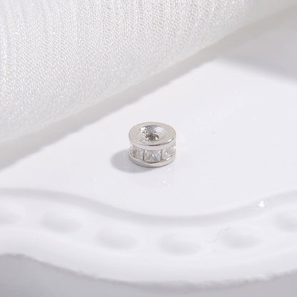 1PCS Brass Zircon Wheel Spacer Beads
