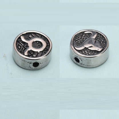 Zodiac Sign Silver Color Spacer Finding for DIY Jewelry Making 10Pcs Set 10x10mm