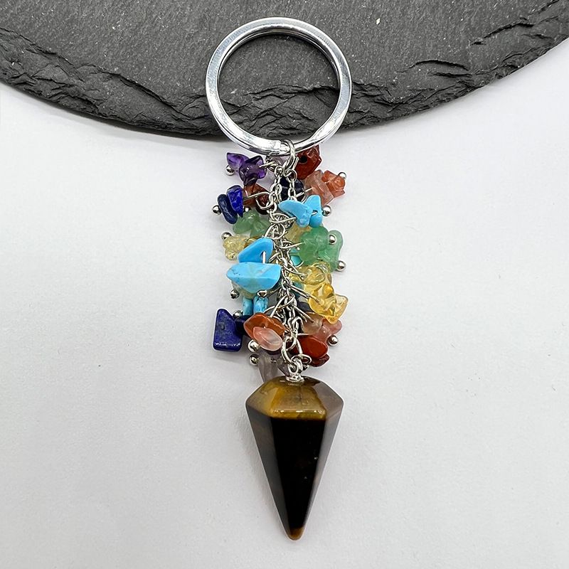 Healing Crystal Energy Point Keychains Set