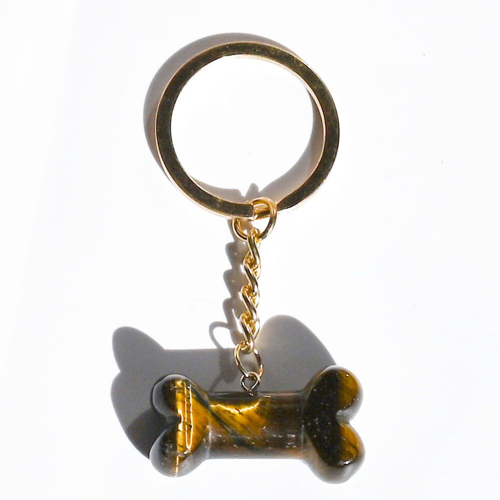 Healing Crystal Dog Bone Keychains Set