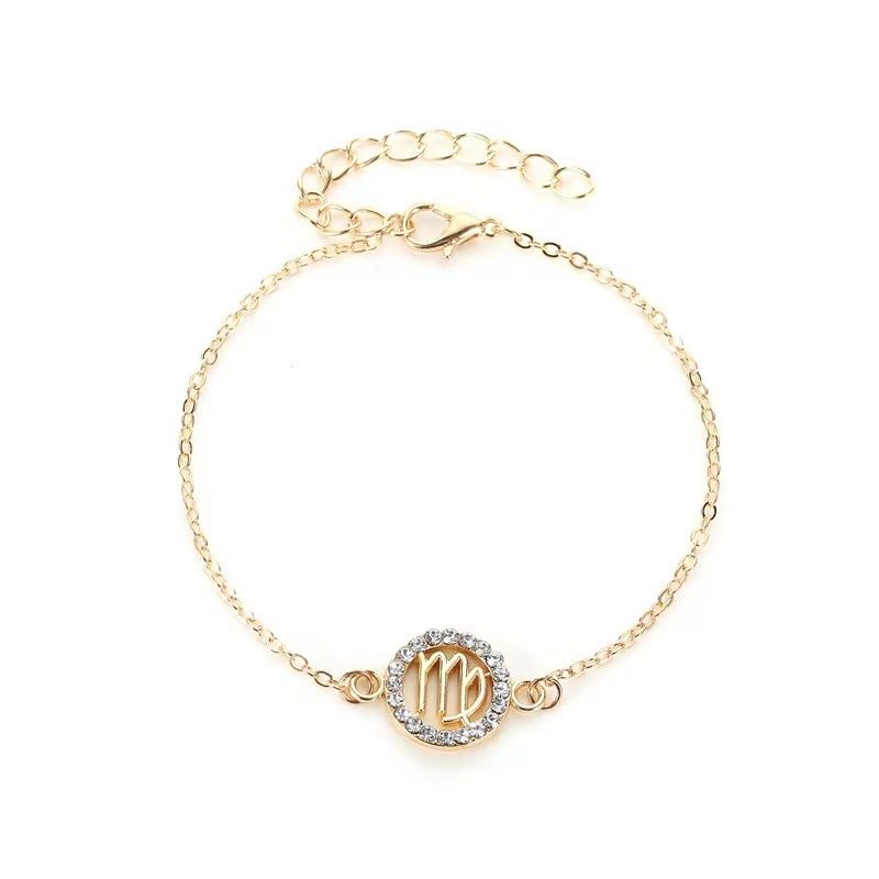 Zodiac Signs CZ Gold Color Bracelets for Everyday Wear