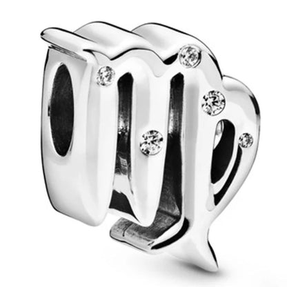 Zodiac Signs Silver Pendora Style Spacer Finding for DIY Jewelry Making