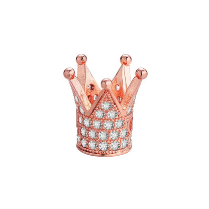 1PCS Brass Cubic Zirconia Crown Bead